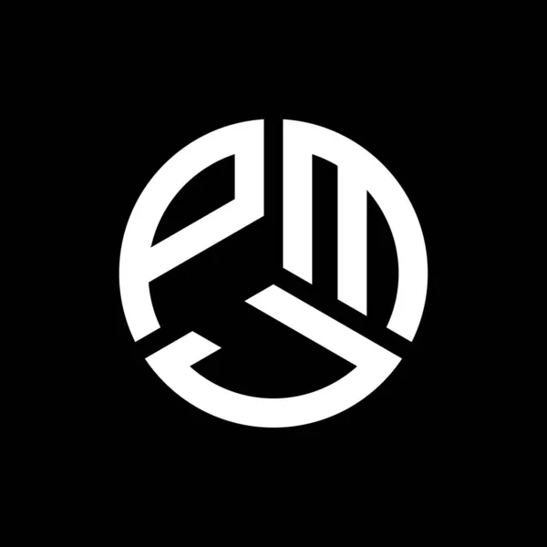 Pmj Lettre Logo Design Sur Fond Noir Pmj Initiales Créatives — Image vectorielle