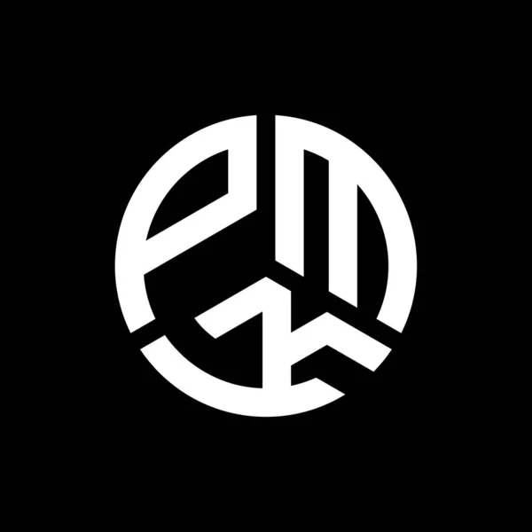 Diseño Del Logotipo Letra Pmk Sobre Fondo Negro Pmk Iniciales — Archivo Imágenes Vectoriales