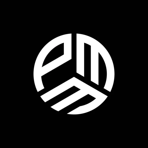 Diseño Del Logotipo Letra Pmm Sobre Fondo Negro Pmm Iniciales — Archivo Imágenes Vectoriales