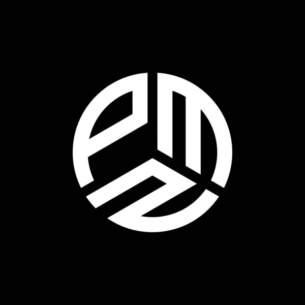 Pmz Logo Ontwerp Zwarte Achtergrond Pmz Creatieve Initialen Letterlogo Concept — Stockvector