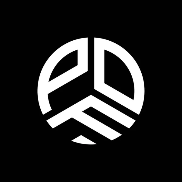 Pof Letter Logo Design Black Background Pof Creative Initials Letter — Stock Vector