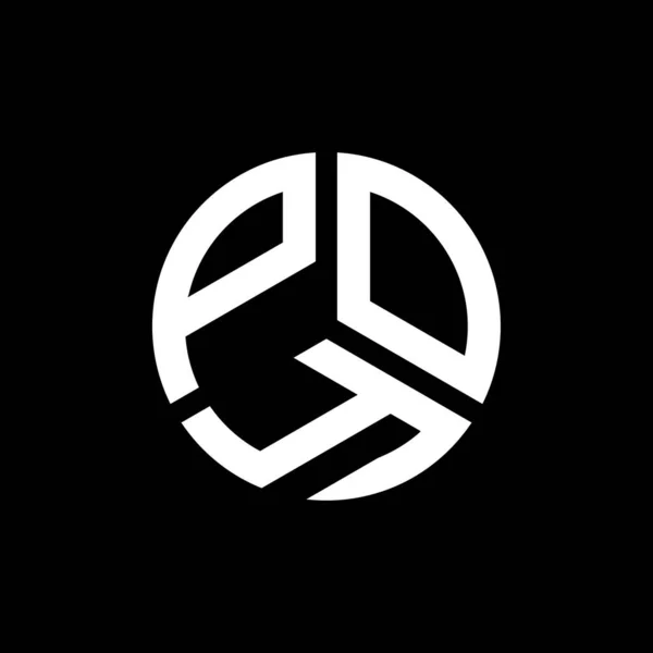 Diseño Del Logotipo Letra Poy Sobre Fondo Negro Poy Iniciales — Vector de stock