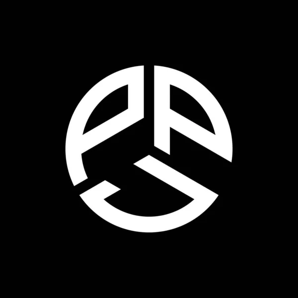 黒の背景にPpjの文字のロゴデザイン Ppjクリエイティブイニシャルレターロゴコンセプト Ppj手紙デザイン — ストックベクタ