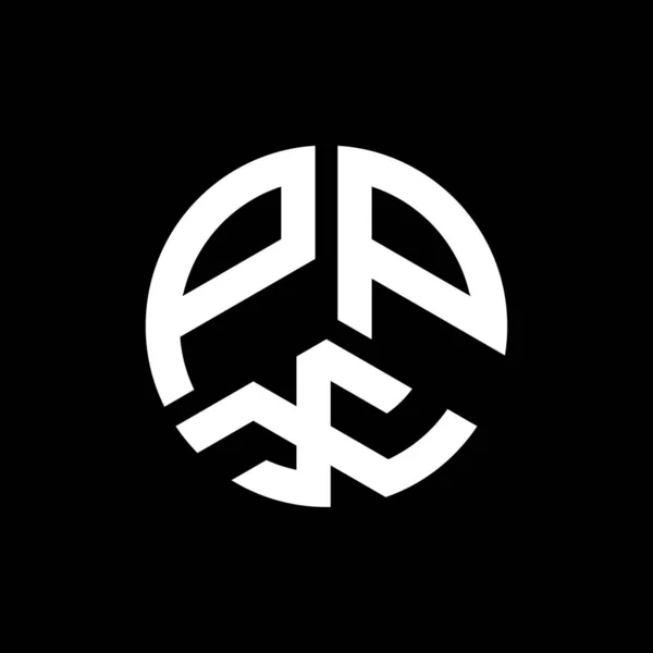 Ppx Lettera Logo Design Sfondo Nero Ppx Creativo Iniziali Lettera — Vettoriale Stock