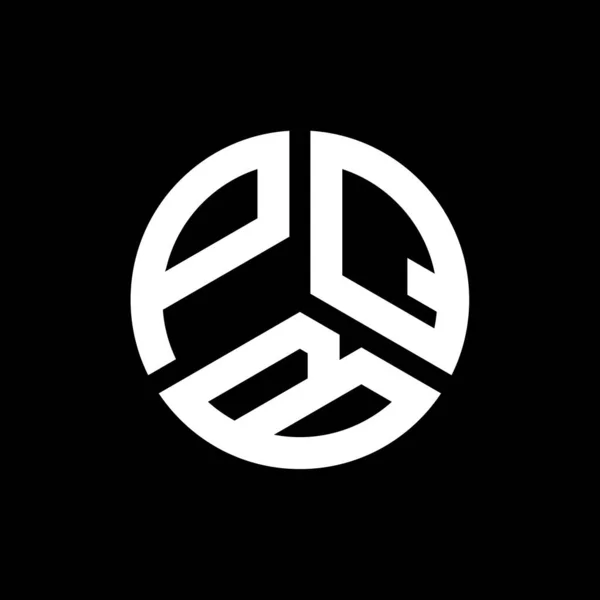 Diseño Del Logotipo Letra Pqb Sobre Fondo Negro Pqb Iniciales — Vector de stock