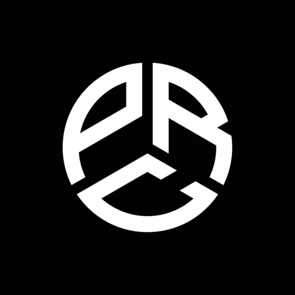 Siyah Arka Planda Prc Harf Logosu Tasarımı Prc Yaratıcı Harflerin — Stok Vektör