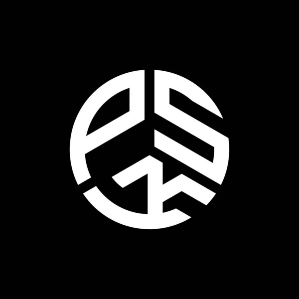 Psk Logo Ontwerp Zwarte Achtergrond Psk Creatieve Initialen Letter Logo — Stockvector