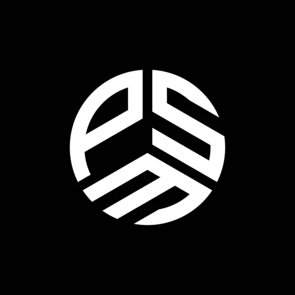 Siyah Arkaplanda Psm Harf Logosu Tasarımı Psm Yaratıcı Harflerin Baş — Stok Vektör