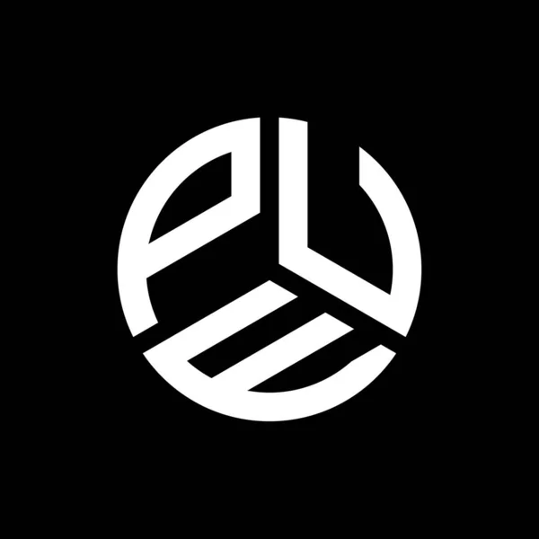 Pue Lettre Logo Design Sur Fond Noir Pue Initiales Créatives — Image vectorielle