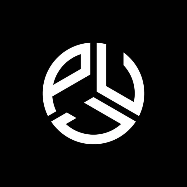 Puj Lettre Logo Design Sur Fond Noir Puj Initiales Créatives — Image vectorielle