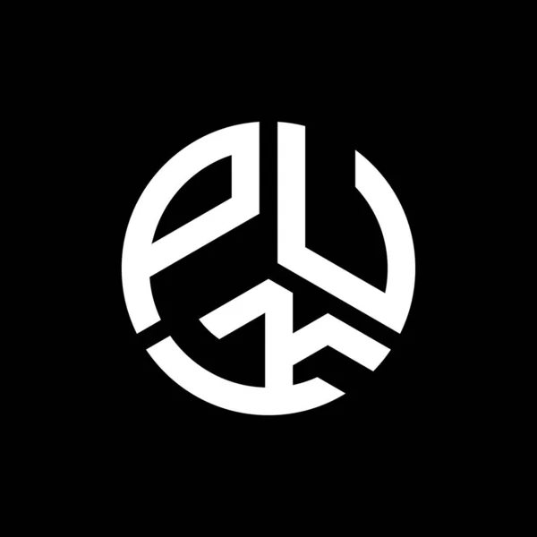 Puk Letter Logo Design Black Background Puk Creative Initials Letter — Stock Vector