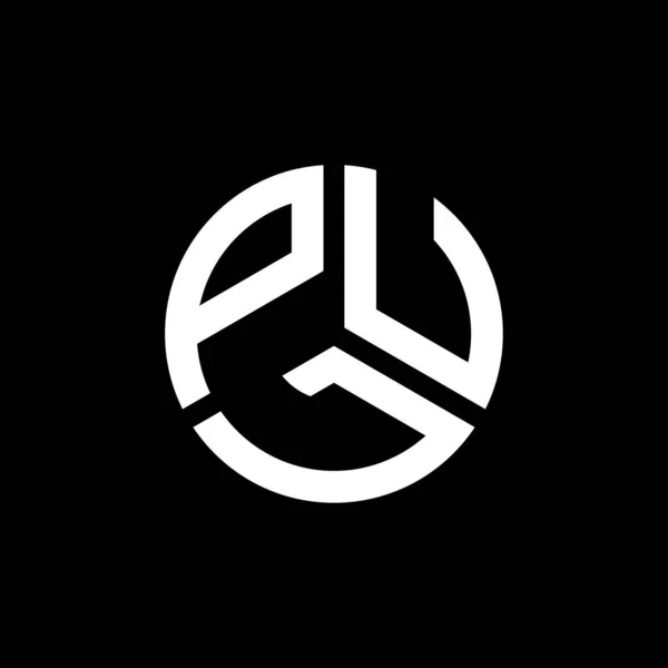 Форма Логотипу Pul Чорному Тлі Творчі Ініціали Pul Мають Поняття — стоковий вектор