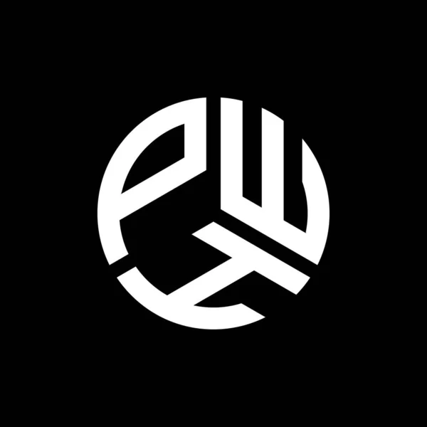 Siyah Arka Planda Pwh Harf Logosu Tasarımı Pwh Yaratıcı Harflerin — Stok Vektör