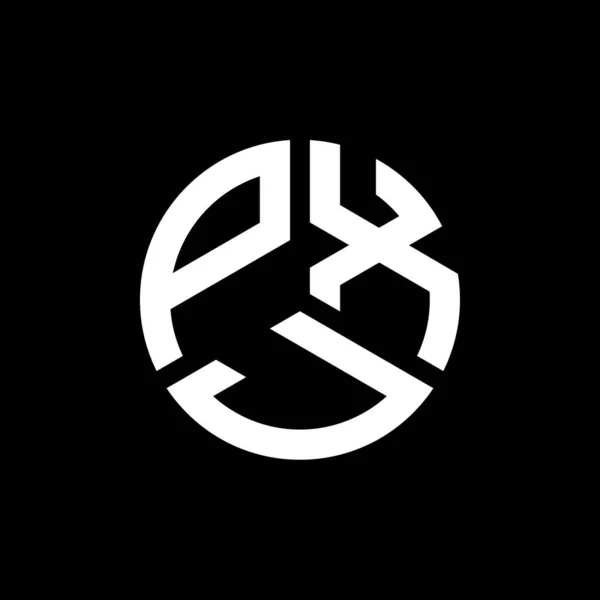 Diseño Del Logotipo Letra Pxj Sobre Fondo Negro Pxj Iniciales — Vector de stock