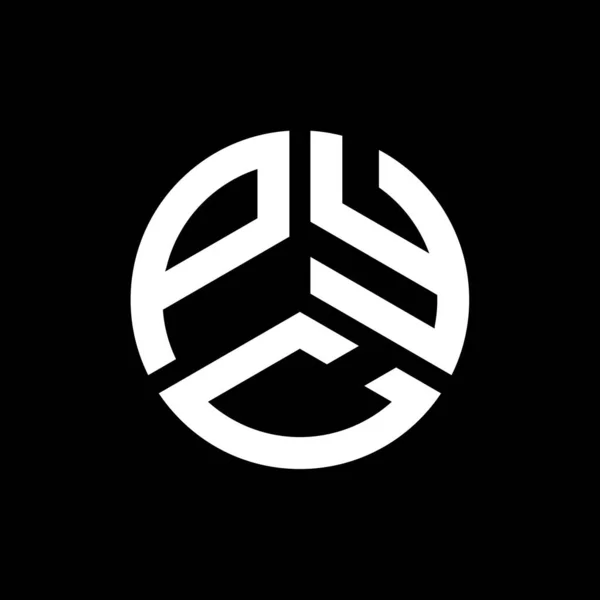Σχεδιασμός Λογότυπου Γραμμάτων Pyc Μαύρο Φόντο Δημιουργικά Αρχικά Του Pyc — Διανυσματικό Αρχείο