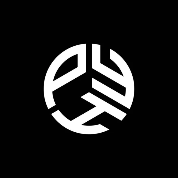Pyh Letter Logo Ontwerp Zwarte Achtergrond Pyh Creatieve Initialen Letter — Stockvector