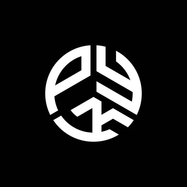 Logo Lettera Pyk Sfondo Nero Pyk Creativo Iniziali Lettera Logo — Vettoriale Stock