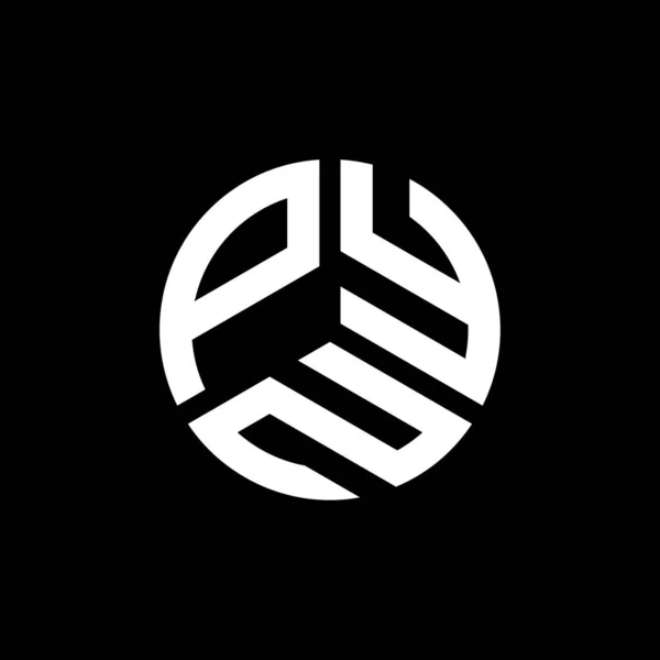 Pyn Letter Logo Ontwerp Zwarte Achtergrond Pyn Creatieve Initialen Letter — Stockvector