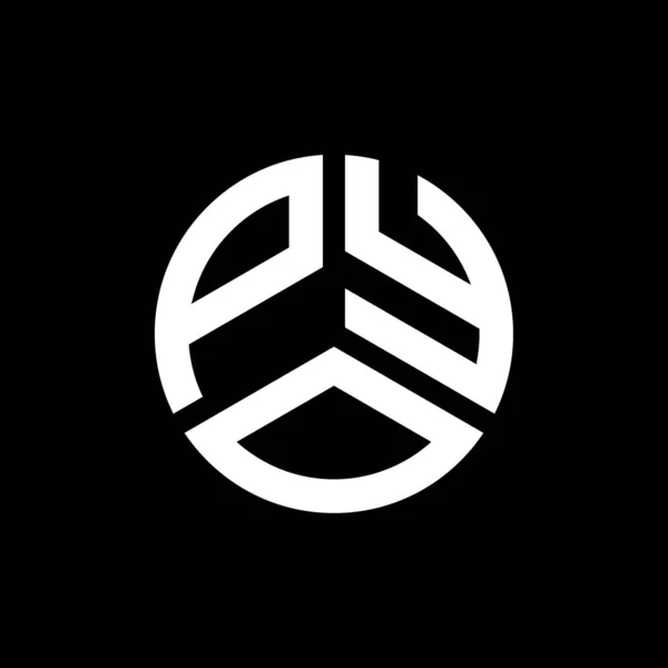 Siyah Arka Planda Pyo Harfi Logo Tasarımı Pyo Yaratıcı Harflerin — Stok Vektör