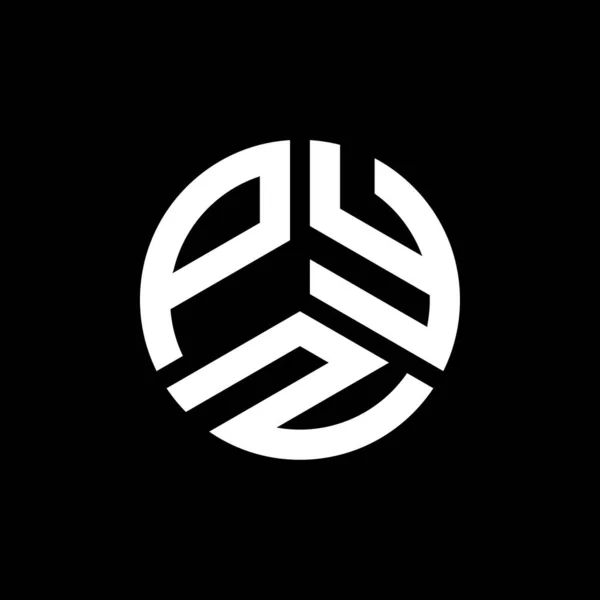 Diseño Del Logotipo Letra Pyz Sobre Fondo Negro Pyz Iniciales — Vector de stock