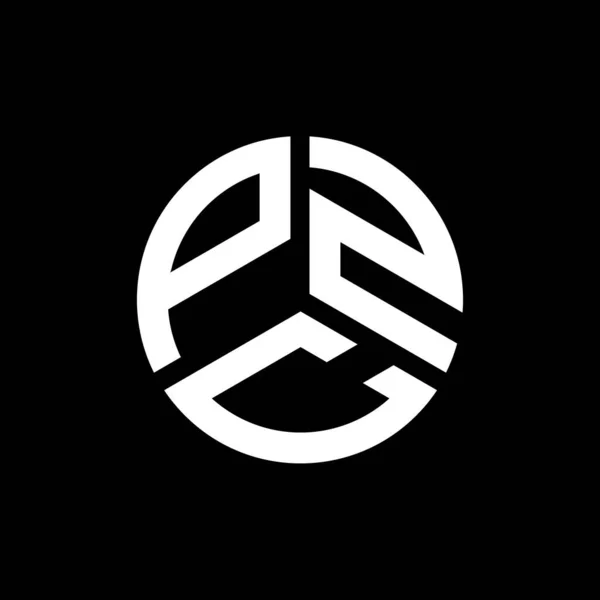 Projekt Logo Litery Pzc Czarnym Tle Pzc Twórcze Inicjały Koncepcja — Wektor stockowy