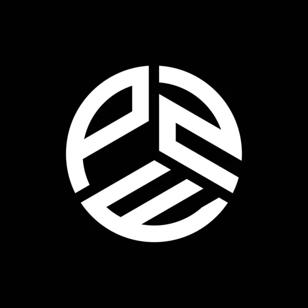 Siyah Arka Planda Pze Harf Logosu Tasarımı Pze Yaratıcı Harflerin — Stok Vektör