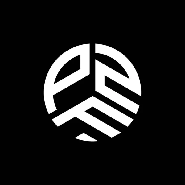 Pzf Lettre Logo Design Sur Fond Noir Pzf Initiales Créatives — Image vectorielle