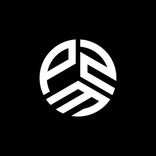Logo Lettera Pzm Sfondo Nero Pzm Creativo Iniziali Lettera Logo — Vettoriale Stock