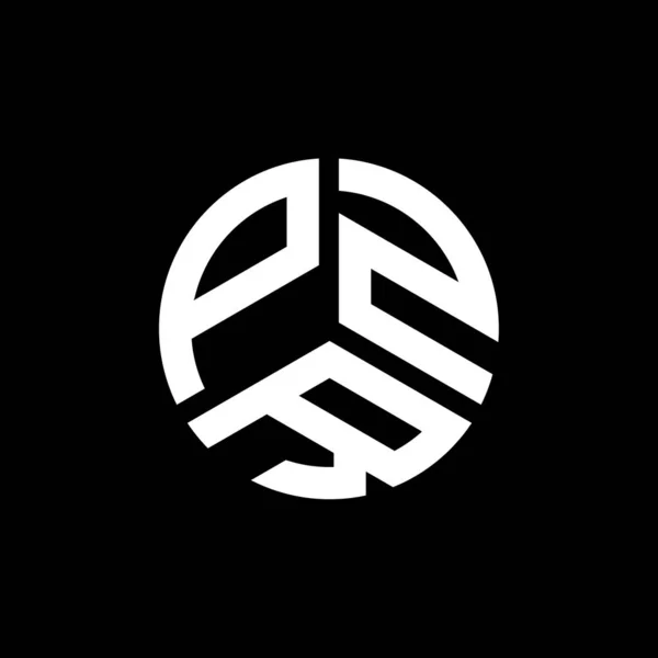 Siyah Arka Planda Pzr Harf Logosu Tasarımı Pzr Yaratıcı Harflerin — Stok Vektör
