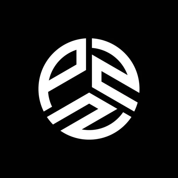 Diseño Del Logotipo Letra Pzz Sobre Fondo Negro Pzz Iniciales — Vector de stock