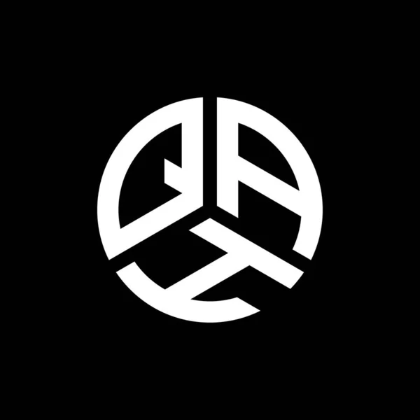 Diseño Del Logotipo Letra Qah Sobre Fondo Negro Qah Iniciales — Vector de stock
