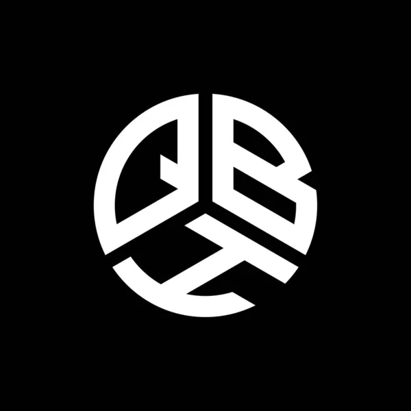 Diseño Del Logotipo Letra Qbh Sobre Fondo Negro Qbh Iniciales — Vector de stock