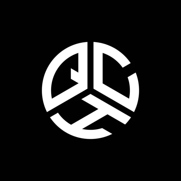 Qch Logo Ontwerp Zwarte Achtergrond Qch Creatieve Initialen Letter Logo — Stockvector