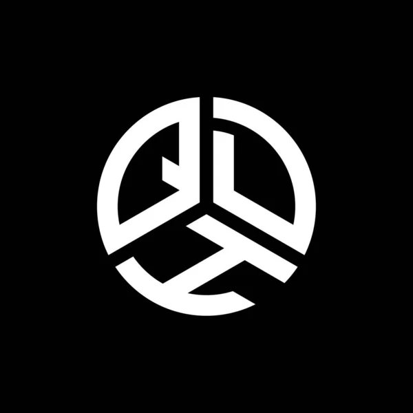 Desain Logo Huruf Qdh Pada Latar Belakang Hitam Qdh Kreatif - Stok Vektor