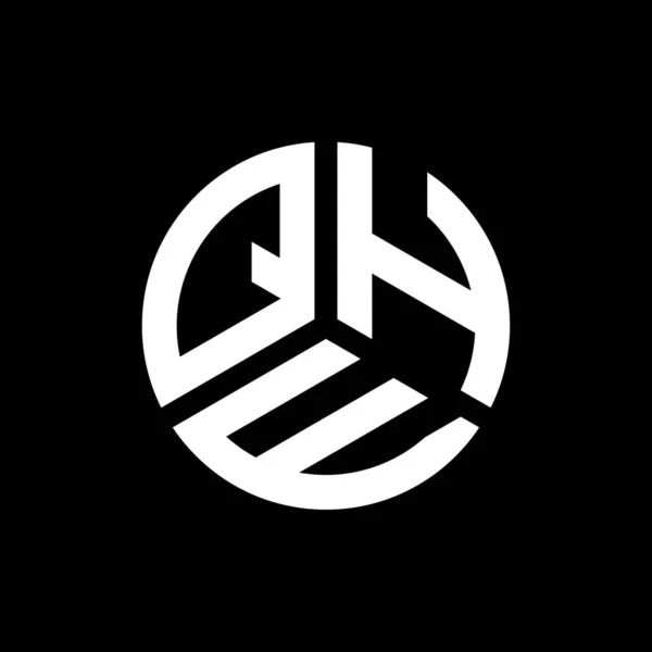 Σχεδιασμός Λογότυπου Qhe Μαύρο Φόντο Δημιουργικά Αρχικά Qhe Έννοια Λογότυπο — Διανυσματικό Αρχείο