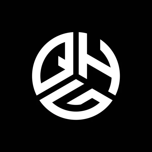 Diseño Del Logotipo Letra Qhg Sobre Fondo Negro Qhg Iniciales — Vector de stock