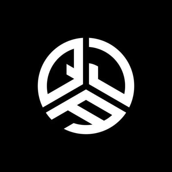 Siyah Arka Planda Qja Harf Logosu Tasarımı Qja Yaratıcı Harf — Stok Vektör