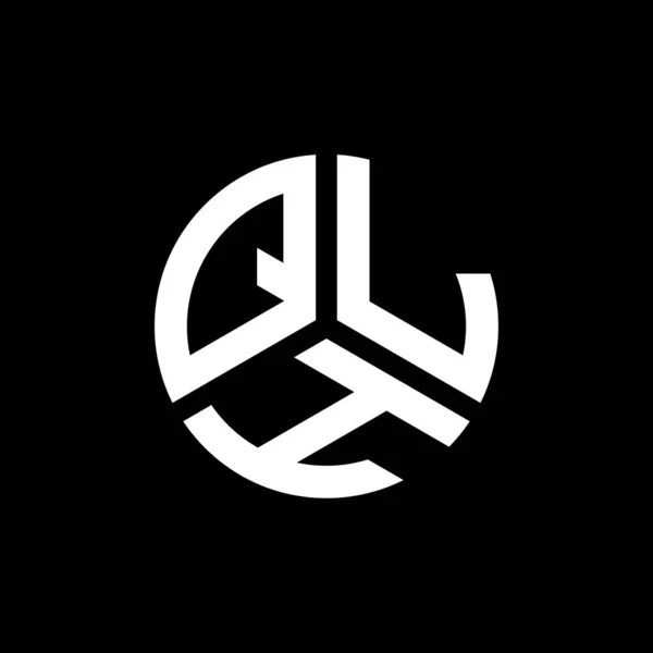 Diseño Del Logotipo Letra Qlh Sobre Fondo Negro Qlh Iniciales — Vector de stock