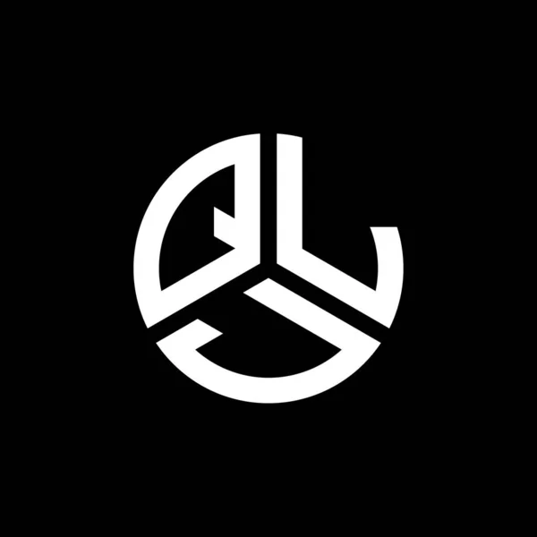 Diseño Del Logotipo Letra Qlj Sobre Fondo Negro Qlj Iniciales — Vector de stock