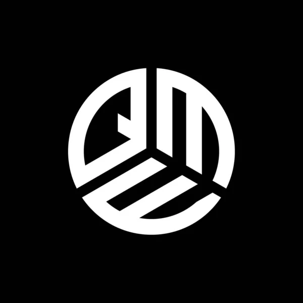Qme Harfi Logo Tasarımı Siyah Arkaplan Üzerine Qme Yaratıcı Harflerin — Stok Vektör