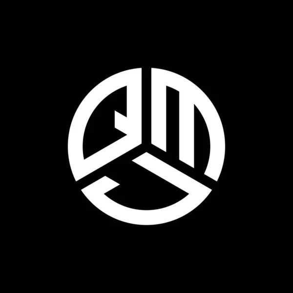 Diseño Del Logotipo Letra Qmj Sobre Fondo Negro Qmj Iniciales — Archivo Imágenes Vectoriales