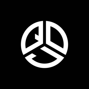 QOJ harfi logo tasarımı siyah arka planda. QOJ yaratıcı harflerin baş harfleri logo kavramı. QOJ harf tasarımı.