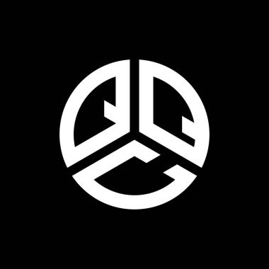 QQC harf logo tasarımı siyah arkaplan üzerine. QQC yaratıcı harflerin baş harfleri logo kavramı. QQC harf tasarımı.