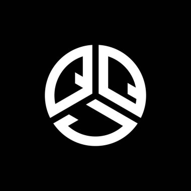 QQJ harf logo tasarımı siyah arkaplan üzerine. QQJ yaratıcı harflerin baş harfleri logo kavramı. QQJ harf tasarımı.