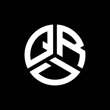 Siyah arkaplanda QRD harf logosu tasarımı. QRD yaratıcı harflerin baş harfleri logo kavramı. QRD harf tasarımı.