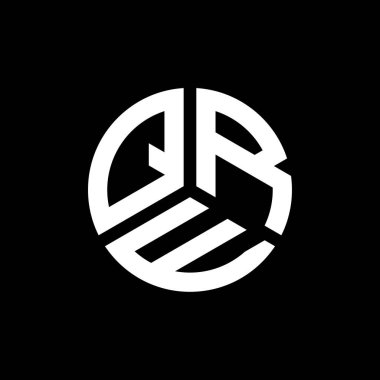 Siyah arkaplanda QRE harf logosu tasarımı. QRE yaratıcı harflerin baş harfleri logo kavramı. QRE harf tasarımı.