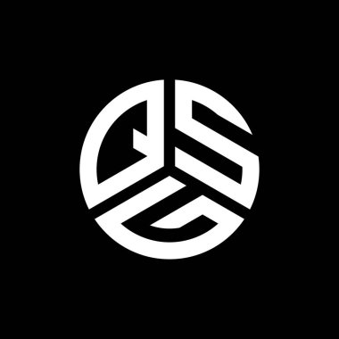 QSG harf logo tasarımı siyah arkaplan üzerine. QSG yaratıcı harflerin baş harfleri logo kavramı. QSG harf tasarımı.