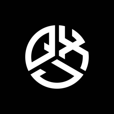 QXJ harf logo tasarımı siyah arkaplan üzerine. QXJ yaratıcı harflerin baş harfleri logo kavramı. QXJ harf tasarımı.