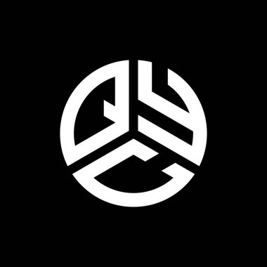 Siyah arkaplanda QYC harf logosu tasarımı. QYC yaratıcı harflerin baş harfleri logo kavramı. QYC harf tasarımı.