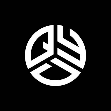 QYD harf logo tasarımı siyah arkaplan üzerine. QYD yaratıcı harflerin baş harfleri logo kavramı. QYD harf tasarımı.